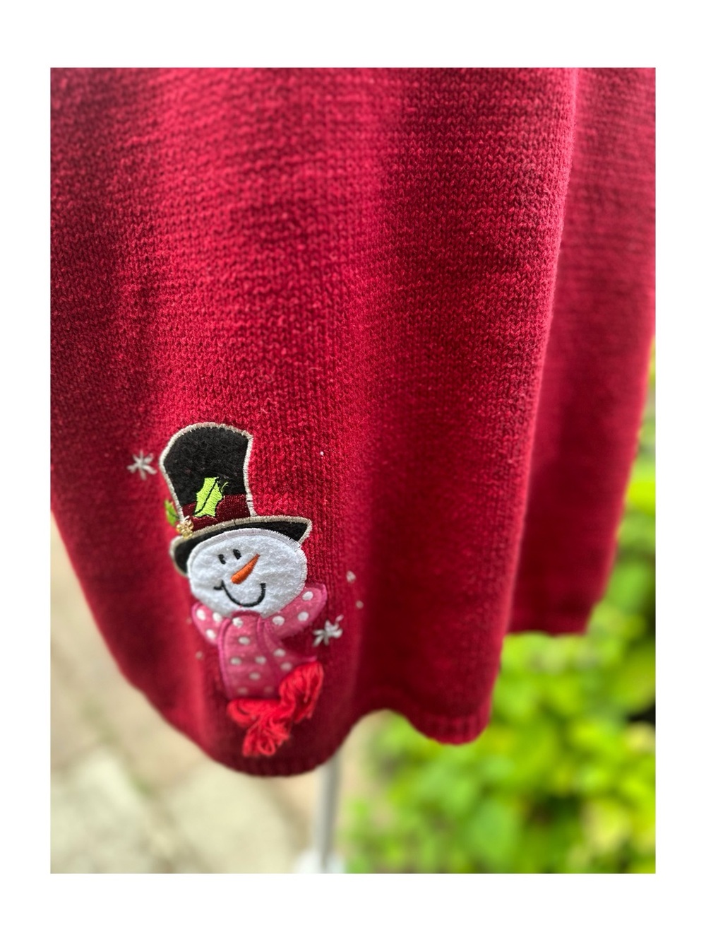 Holiday Editions  Vintage Red Snowman Embroidered Holiday Cardigan Size 2X - Picture 6 of 12